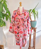 Luxury Velvet House Robe Unisex Kimono Elegant Royal Baby Pink Crush Lover
