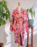 Luxury Velvet House Robe Unisex Kimono Elegant Royal Baby Pink Crush Lover