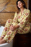 Luxury Hand Printed Indian Blockprint Pure High Quality Cotton | Mustard Yellow Floral