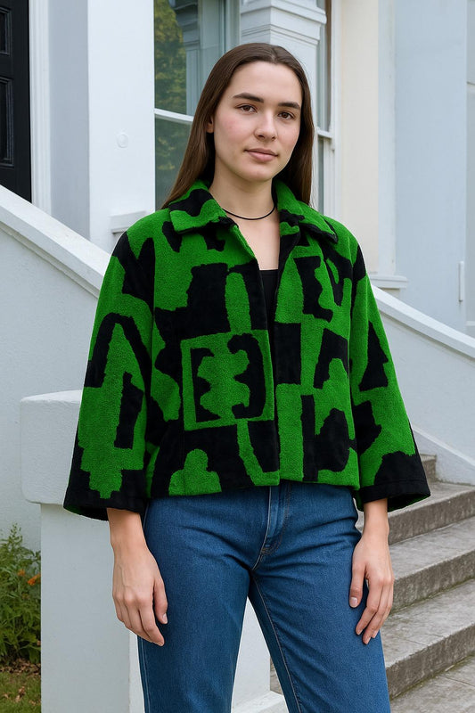 Luxury Velvet  Towel  Boho Bolero  Jacket Quirky   Layer Dinner Chic Bolero Winter Christmas Gift |Green Black