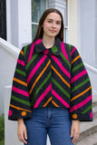 Suzani Hand Embroidered Unisex Bolero Short Jackett Boho Gypsy Crewel Special Love Gift | Magenta Mint Green Vermilion