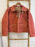 Cotton quilted open jacket Beige Brown Red