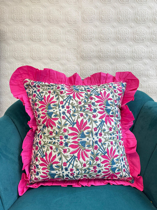 Cotton Cushion Cover :Pink Blue Green