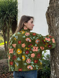 Velvet Bolero Open Jacket with Threaded Embroidery