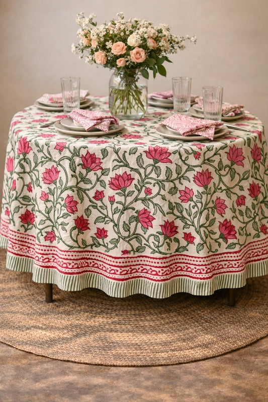 Circular Cotton Summer Spring Table Cover |