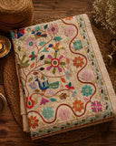 Suzani Handmade Elegant Sofa Bed Throw | Quirky Colours Summer Spring Beige Hues Taupe Pink Floral