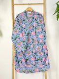 Night Shirt Luxury Soft Cotton Indian Hand Block Lavender Pink Floral Lounge Sleepwear Nightdress Girls Pyjama Party Bridesmaid Hens