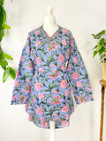 Night Shirt Luxury Soft Cotton Indian Hand Block Lavender Pink Floral Lounge Sleepwear Nightdress Girls Pyjama Party Bridesmaid Hens