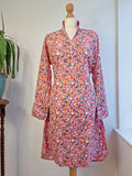 Soft Pure Cotton Luxury Indian Hand Block Cotton Night Shirt Rose Pink Blue Yellow Gardenia Nightwear Sleepwear Girls PJ Bridesmaid