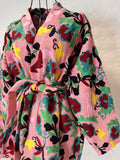 Suzani Hand Embroidered Short Waffle Jacket Cosy Open Coat |