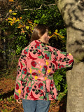 Suzani Hand Embroidered Short Waffle Jacket Cosy Open Coat |