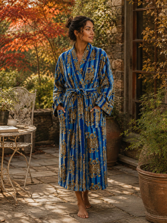Luxury Velvet House Robe Unisex Kimono Boho Jacket | Quirky Autumn Winter Christmas Gift