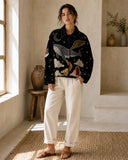 Luxury Embroidered Velvet Dreamscape Whale Jacket