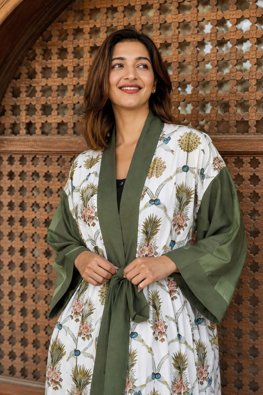 Pure Cotton Kimono with Hand Block printing