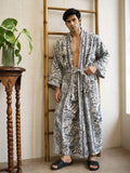 Men’s Cotton Handprinted House Robe Kimono