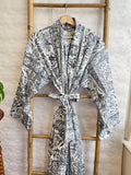 Men’s Cotton Handprinted House Robe Kimono