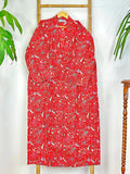 Pure Cotton Indian Block printed House Robe Summer Kimono | Floral Beach Coverup/Comfy Maternity Christmas Love Red Butterfly Exotic Magic