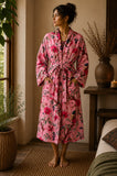 Luxury Velvet House Robe Unisex Kimono Elegant Royal Baby Pink Crush Lover
