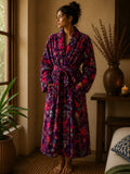 Luxury Velvet House Robe Unisex Kimono exotic purple
