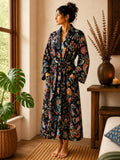 Luxury Velvet House Robe Unisex Kimono Winter Christmas Gift Elegant Royal Black Blue Red Orange