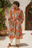 Pure Cotton Block printed Orange beautiful elegant, attractive print
