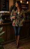 Luxury Velvet Boho Quirky Floral Elegant Pistachio Summer Green Pink Teal