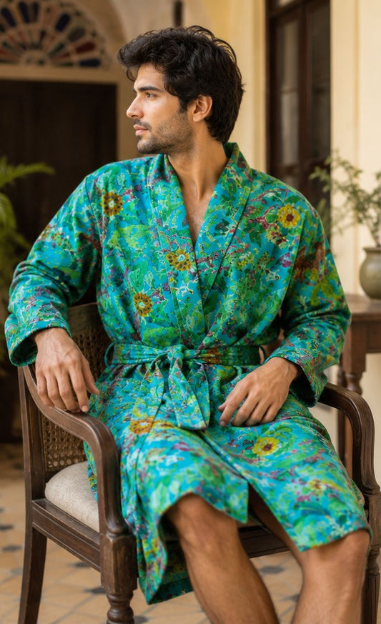 Luxury Velvet House Knee Short Robe Unisex Kimono Boho Jacket Spring Coat