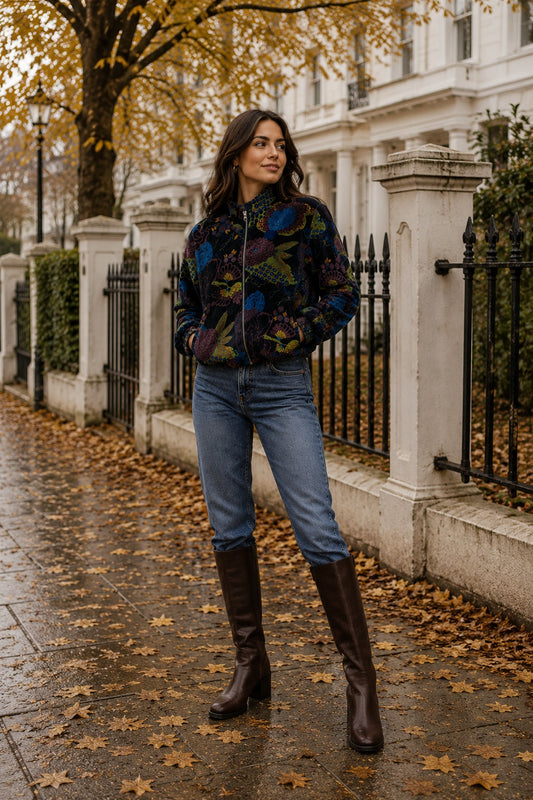 Velvet Boho Bomber Quirky Jacket