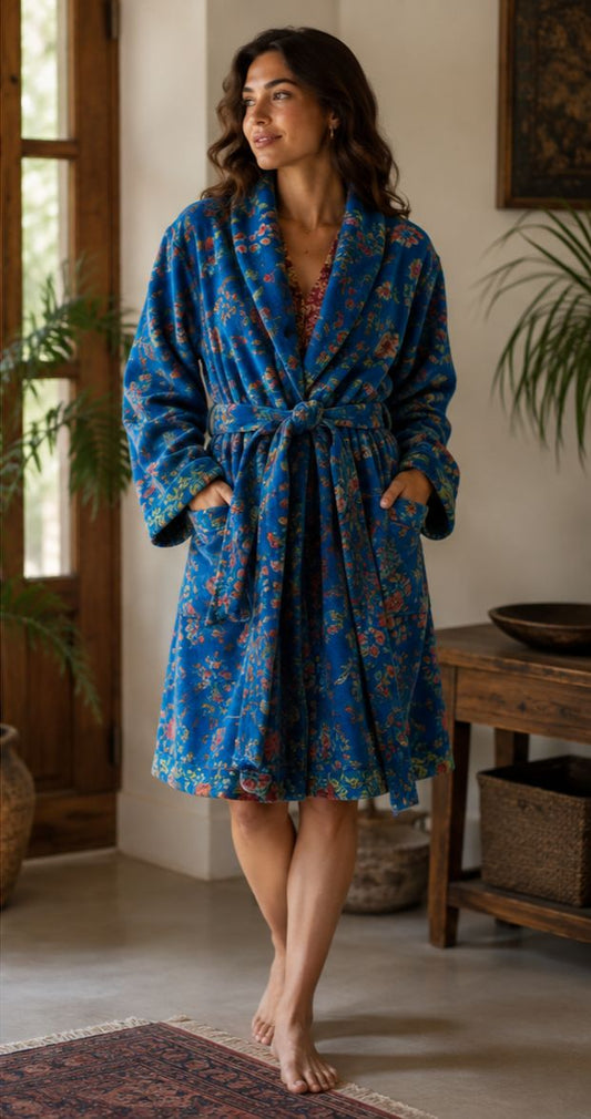 Luxury Velvet House Robe Unisex Kimono Boho Jacket