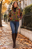 Luscious Luxurious Printed Velvet Jacket
Olive green