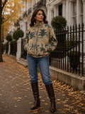 Velvet Boho Bomber Quirky Jacket Cream cheetah