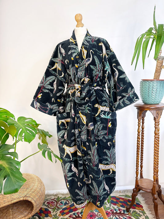 Luxury Velvet House Robe Unisex Long Kimono