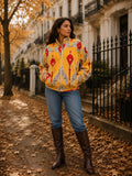 Velvet Boho Bomber Quirky Jacket Mustard red