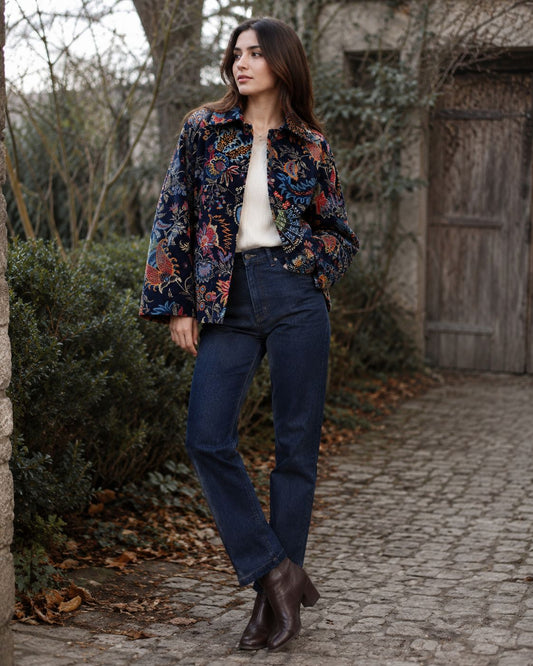 Collared Short Bolero with Pockets in our Best Selling Pattern !