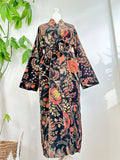 Luxury Velvet House Robe Unisex Kimono Elegant Black Mustard Rust Orange