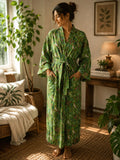 Pure Cotton Block printed Dark, elegant green butterfly
