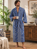 Pure Cotton Block printed Indigo White Blue Patchwork