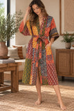 Kantha Cotton Reversible Kimono Jacket Unisex Robe Handmade