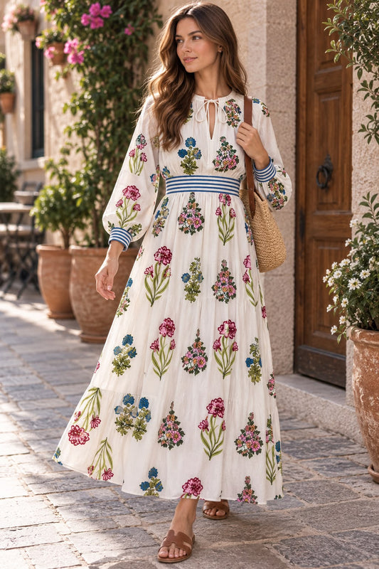 Pure Cotton Long Dress Indian Block Print Boho