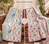 Reversible Pure Cotton Dohar Bedspread King Size
