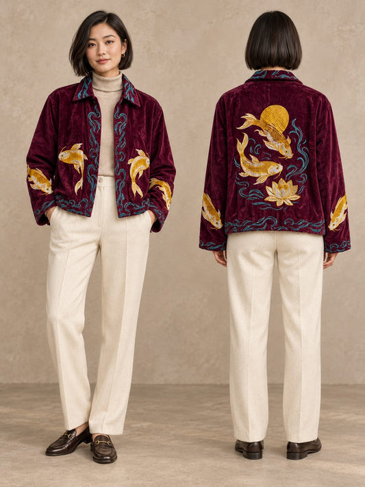Velvet Bolero Open Jacket Teal with Threaded Embroidery