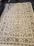 Exclusive Handmade Suzani Embroidery Bed Sofa Living Throw Cream Charcoal Grey Floral