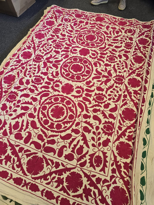 Exclusive Handmade Suzani Embroidery Bed Sofa Living Throw