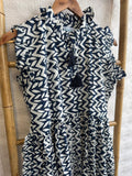 Elegant Cotton Dress  Black White