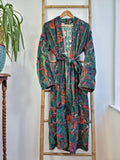 Luxury Velvet House Robe Unisex Kimono Rich Chic Emerald Green Rust Orange