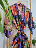 Pure Cotton Block printed Black Multicolour Botanical Bloom