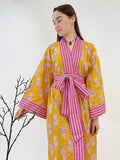 Pure Cotton Block printed Yellow Mustard Leopard