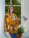 Exclusive Velvet Outdoor Jacket with Hand Embroidery. Musdard Yellow