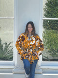 Exclusive Velvet Outdoor Jacket with Hand Embroidery. Musdard Yellow