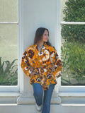 Exclusive Velvet Outdoor Jacket with Hand Embroidery. Musdard Yellow